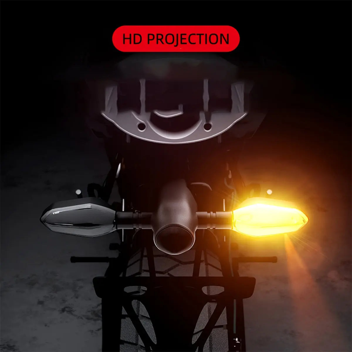 Set of 2 Motorcycle LED Projection Lights with Amber Arrow Projection, Suitable for Cars, Motorcycles, And Electric Scooters. High-Brightness Neon Lights for Decoration And Ambiance, Without Battery Sparepart.pk