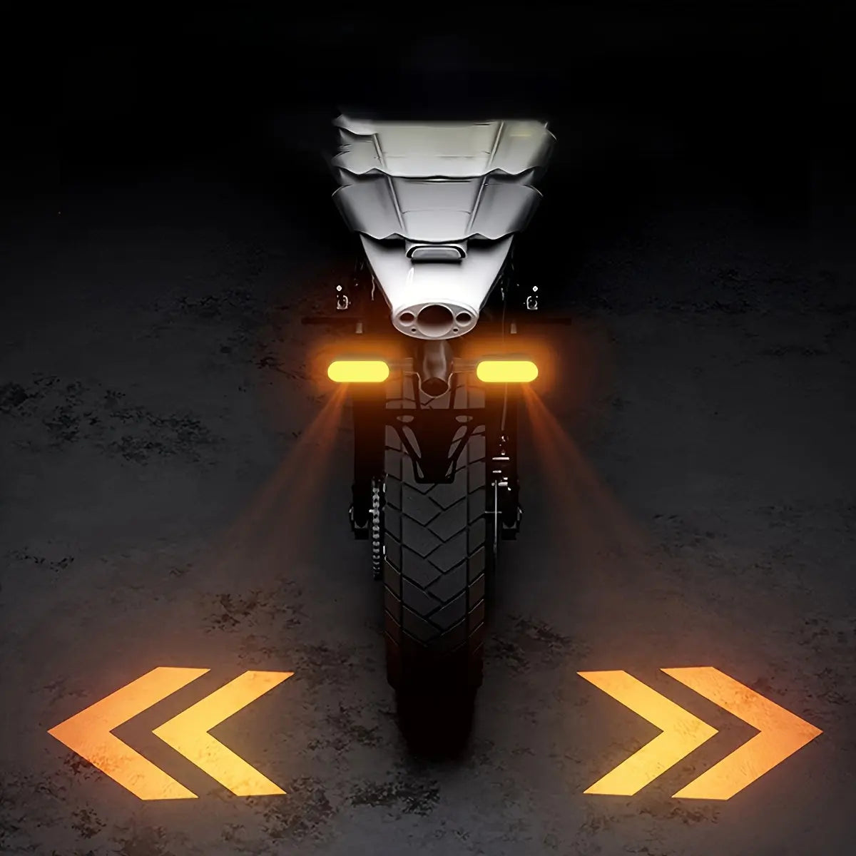 Set of 2 Motorcycle LED Projection Lights with Amber Arrow Projection, Suitable for Cars, Motorcycles, And Electric Scooters. High-Brightness Neon Lights for Decoration And Ambiance, Without Battery Sparepart.pk