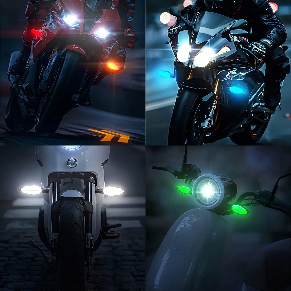 Set of 2 Motorcycle LED Projection Lights with Amber Arrow Projection, Suitable for Cars, Motorcycles, And Electric Scooters. High-Brightness Neon Lights for Decoration And Ambiance, Without Battery Sparepart.pk