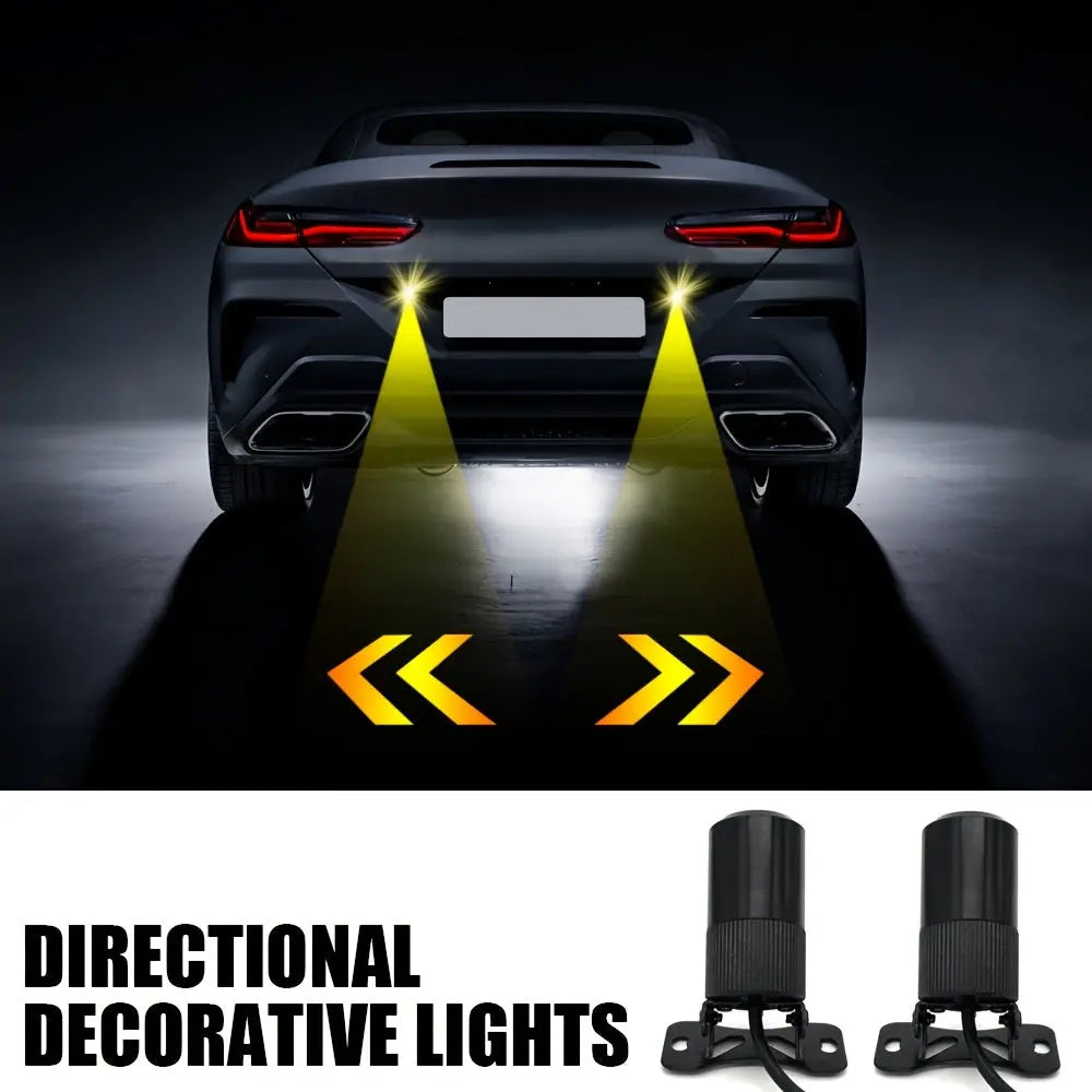 GCYS Car Arrow Indicator Projection Light, Safety Anti-Collision Light, Ambient Decorative Light, Vehicle Neon Light, Modification Light, Small Tool Accessory Light, 9-36V Hardwired, Suitable for Cars And Motorcycles, Without Sparepart.pk
