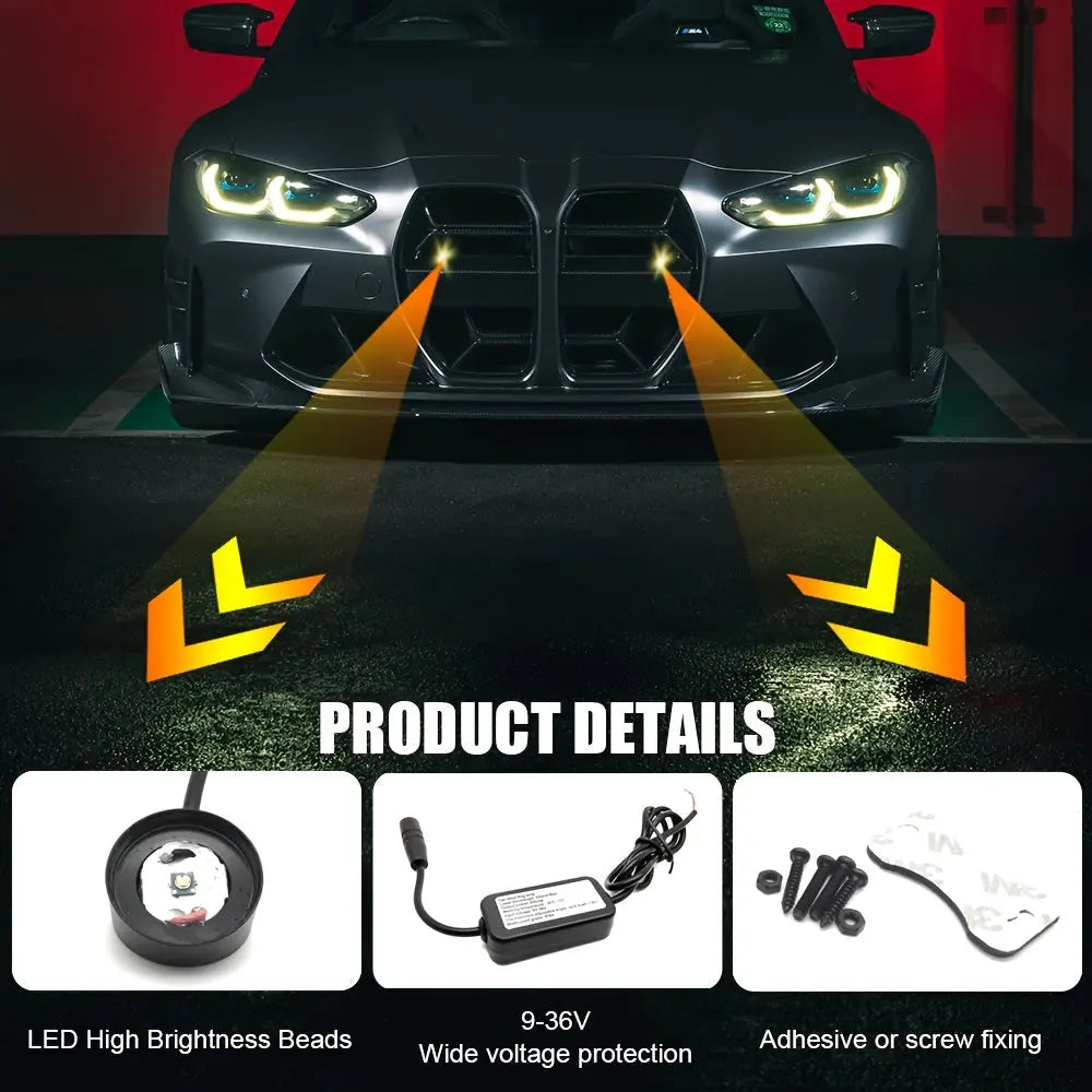 GCYS Car Arrow Indicator Projection Light, Safety Anti-Collision Light, Ambient Decorative Light, Vehicle Neon Light, Modification Light, Small Tool Accessory Light, 9-36V Hardwired, Suitable for Cars And Motorcycles, Without Sparepart.pk