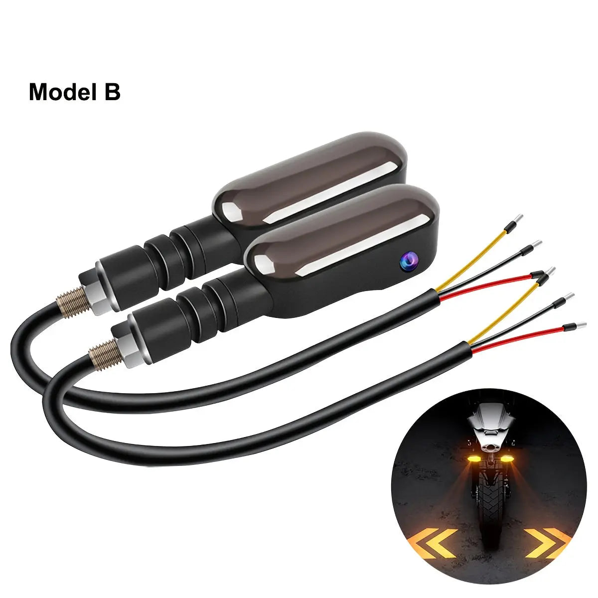 Set of 2 Motorcycle LED Projection Lights with Amber Arrow Projection, Suitable for Cars, Motorcycles, And Electric Scooters. High-Brightness Neon Lights for Decoration And Ambiance, Without Battery Sparepart.pk