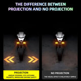 Set of 2 Motorcycle LED Projection Lights with Amber Arrow Projection, Suitable for Cars, Motorcycles, And Electric Scooters. High-Brightness Neon Lights for Decoration And Ambiance, Without Battery  Sparepart.pk