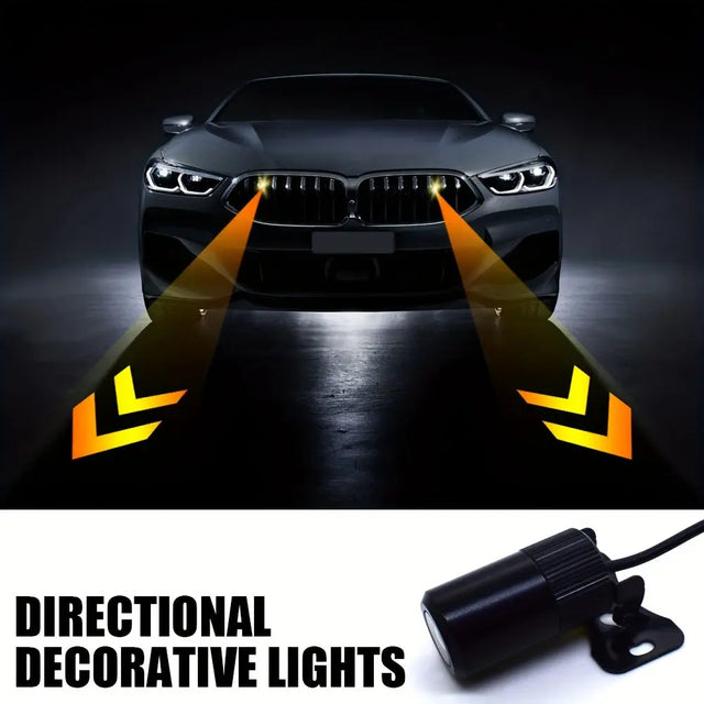 GCYS Car Arrow Indicator Projection Light, Safety Anti-Collision Light, Ambient Decorative Light, Vehicle Neon Light, Modification Light, Small Tool Accessory Light, 9-36V Hardwired, Suitable for Cars And Motorcycles, Without  Sparepart.pk