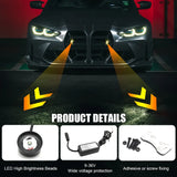 GCYS Car Arrow Indicator Projection Light, Safety Anti-Collision Light, Ambient Decorative Light, Vehicle Neon Light, Modification Light, Small Tool Accessory Light, 9-36V Hardwired, Suitable for Cars And Motorcycles, Without  Sparepart.pk
