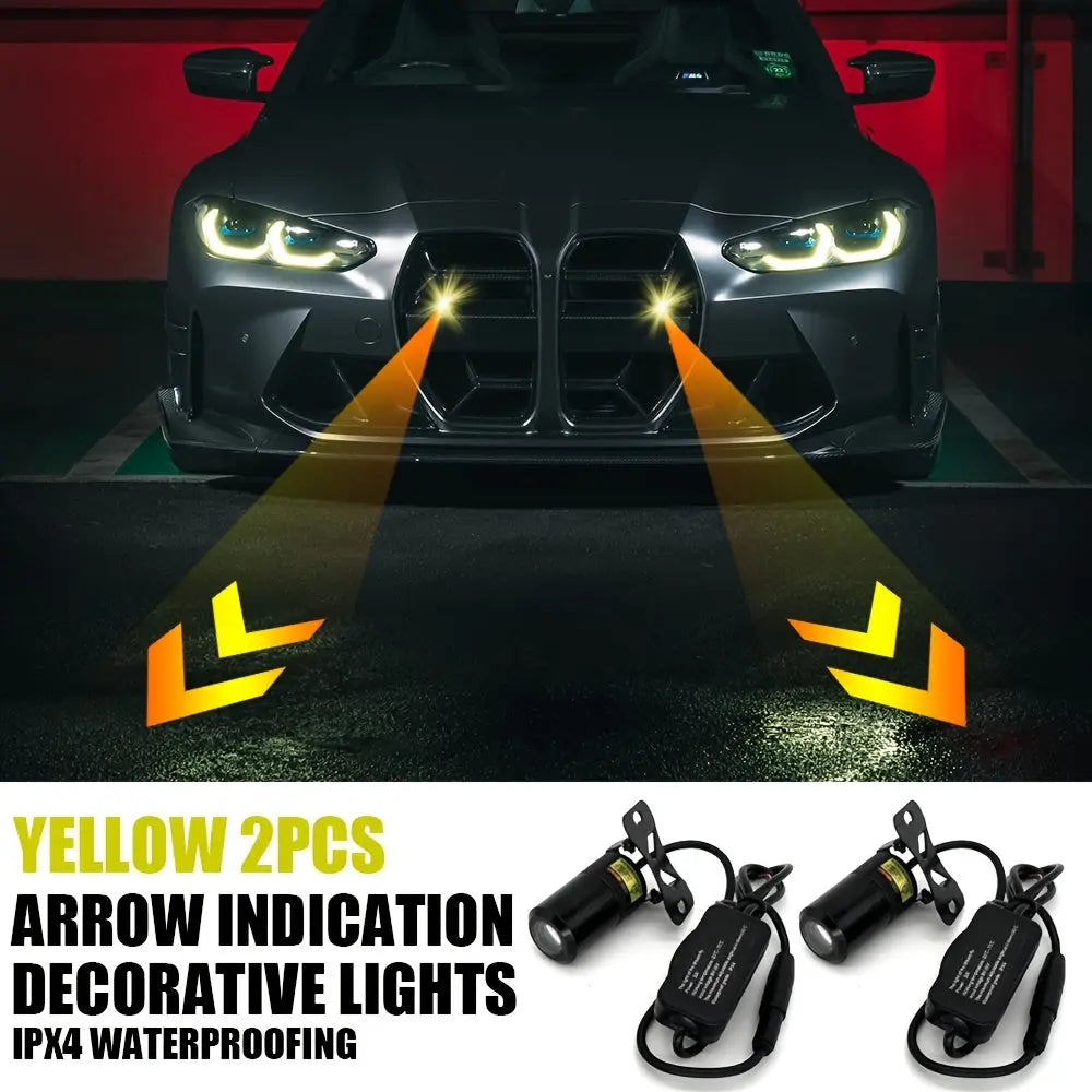GCYS Car Arrow Indicator Projection Light, Safety Anti-Collision Light, Ambient Decorative Light, Vehicle Neon Light, Modification Light, Small Tool Accessory Light, 9-36V Hardwired, Suitable for Cars And Motorcycles, Without  Sparepart.pk