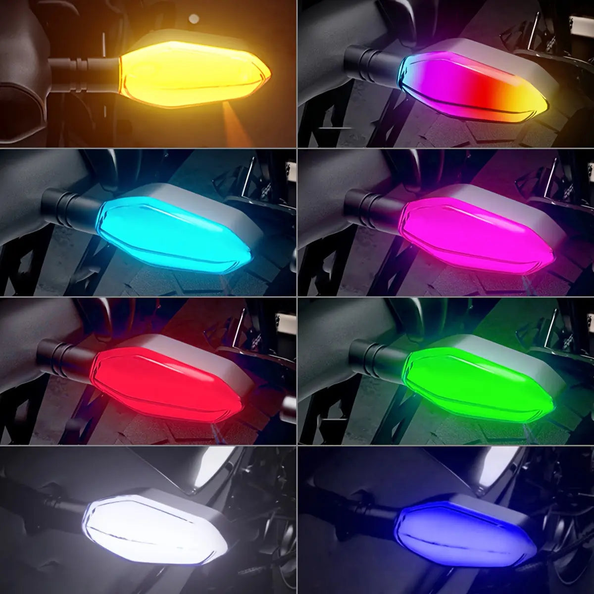 Set of 2 Motorcycle LED Projection Lights with Amber Arrow Projection, Suitable for Cars, Motorcycles, And Electric Scooters. High-Brightness Neon Lights for Decoration And Ambiance, Without Battery  Sparepart.pk